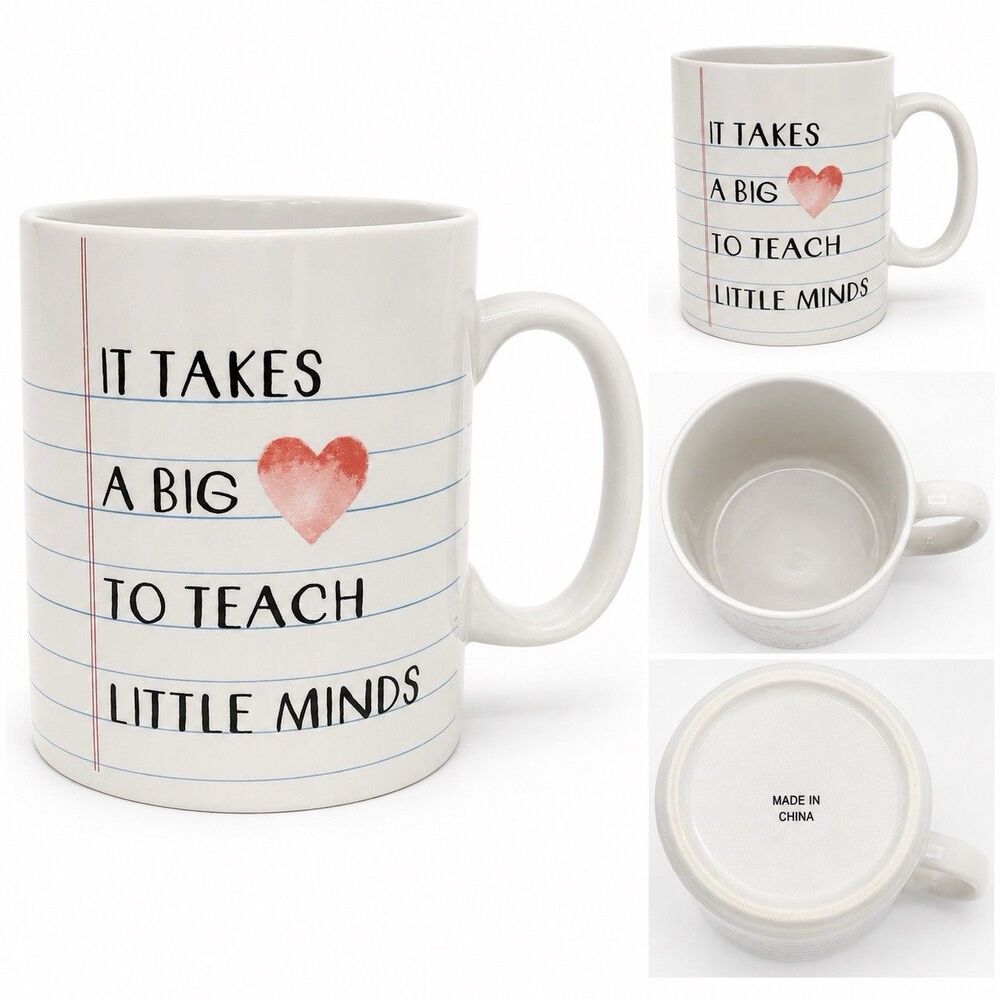 Vintage Teacher Mug Home Essentials It Takes a Big Heart.....XL Coffee mug